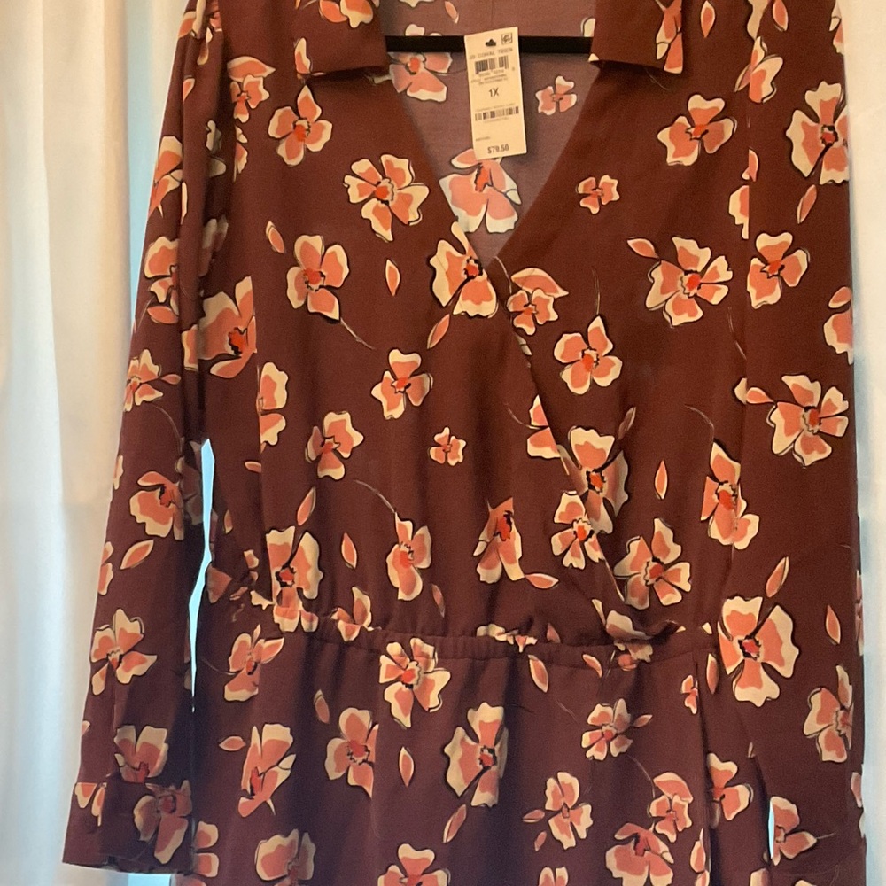 Alfani 1X long-sleeved blouse.
